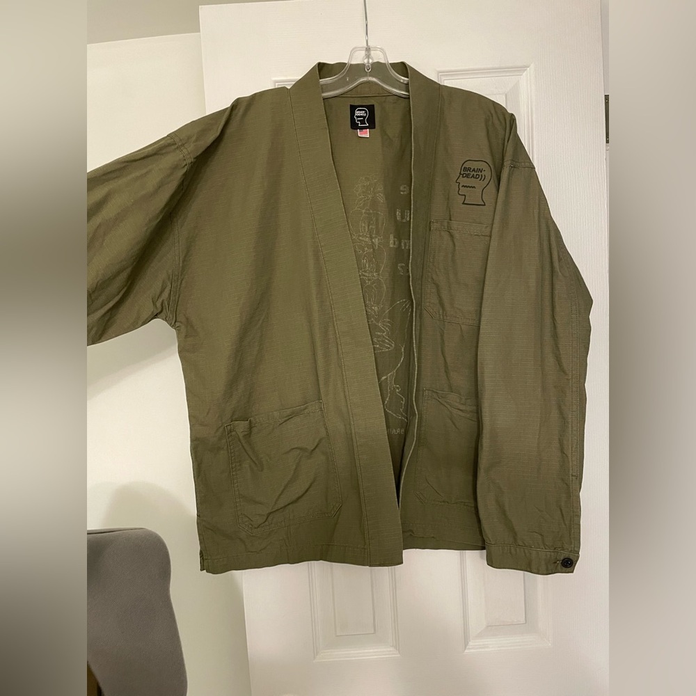 BrainDead Olive Green Kimono Jacket - Picture 2 of 6